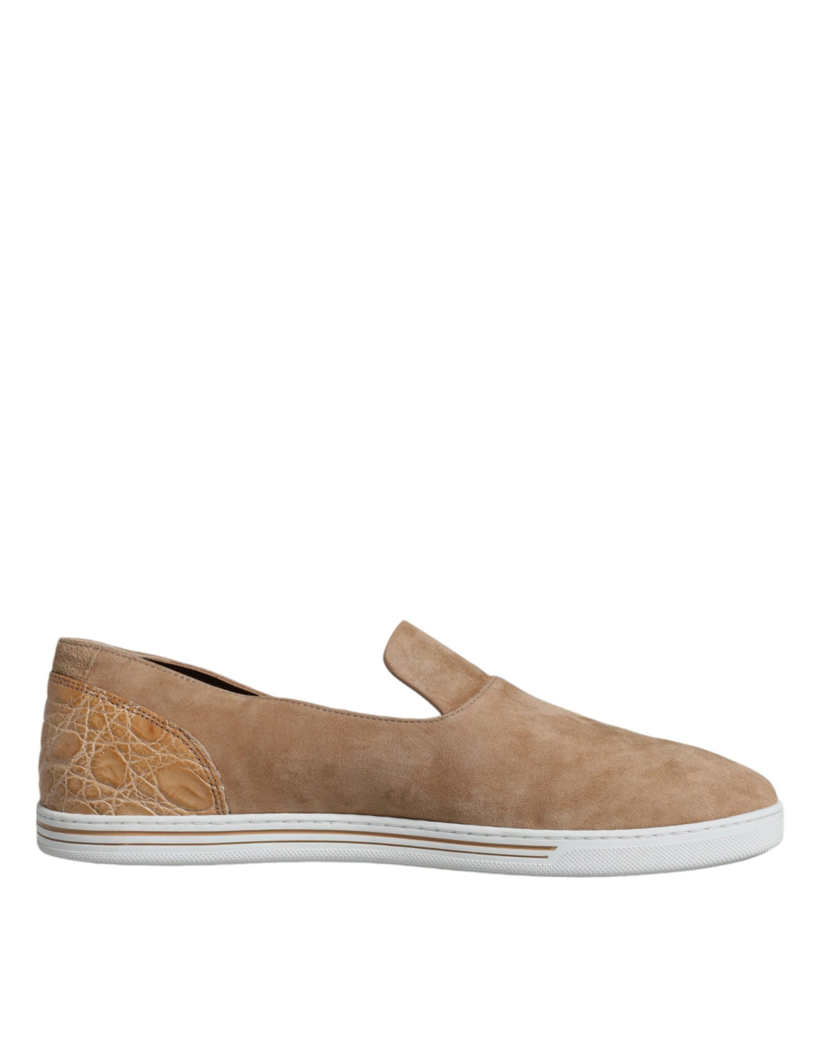 Dolce & Gabbana Beige Suede Caiman Loafers Slippers Shoes -   -  Dolce & Gabbana.
