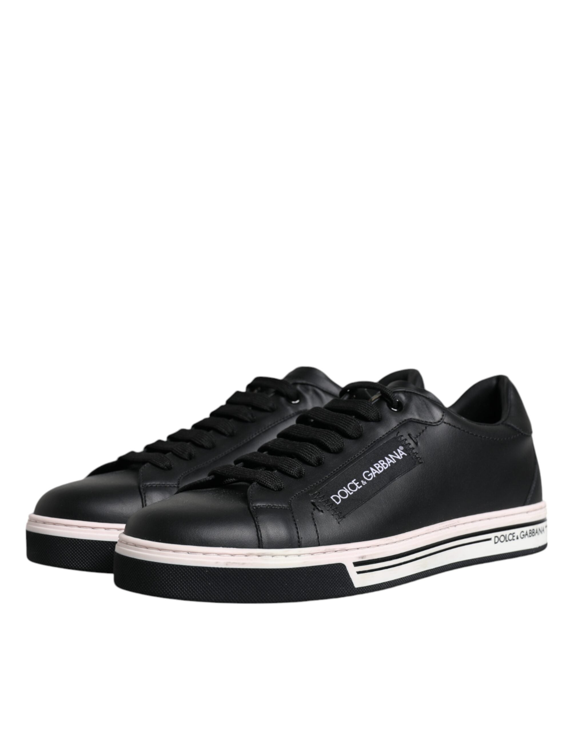 Dolce & Gabbana Black Leather Low Top Men Sneakers Shoes -   -  Dolce & Gabbana. Dolce & Gabbana Black Leather Low Top Men Sneakers Shoes -   -  Dolce & Gabbana.