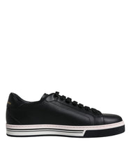 Dolce & Gabbana Black Leather Low Top Men Sneakers Shoes -   -  Dolce & Gabbana.