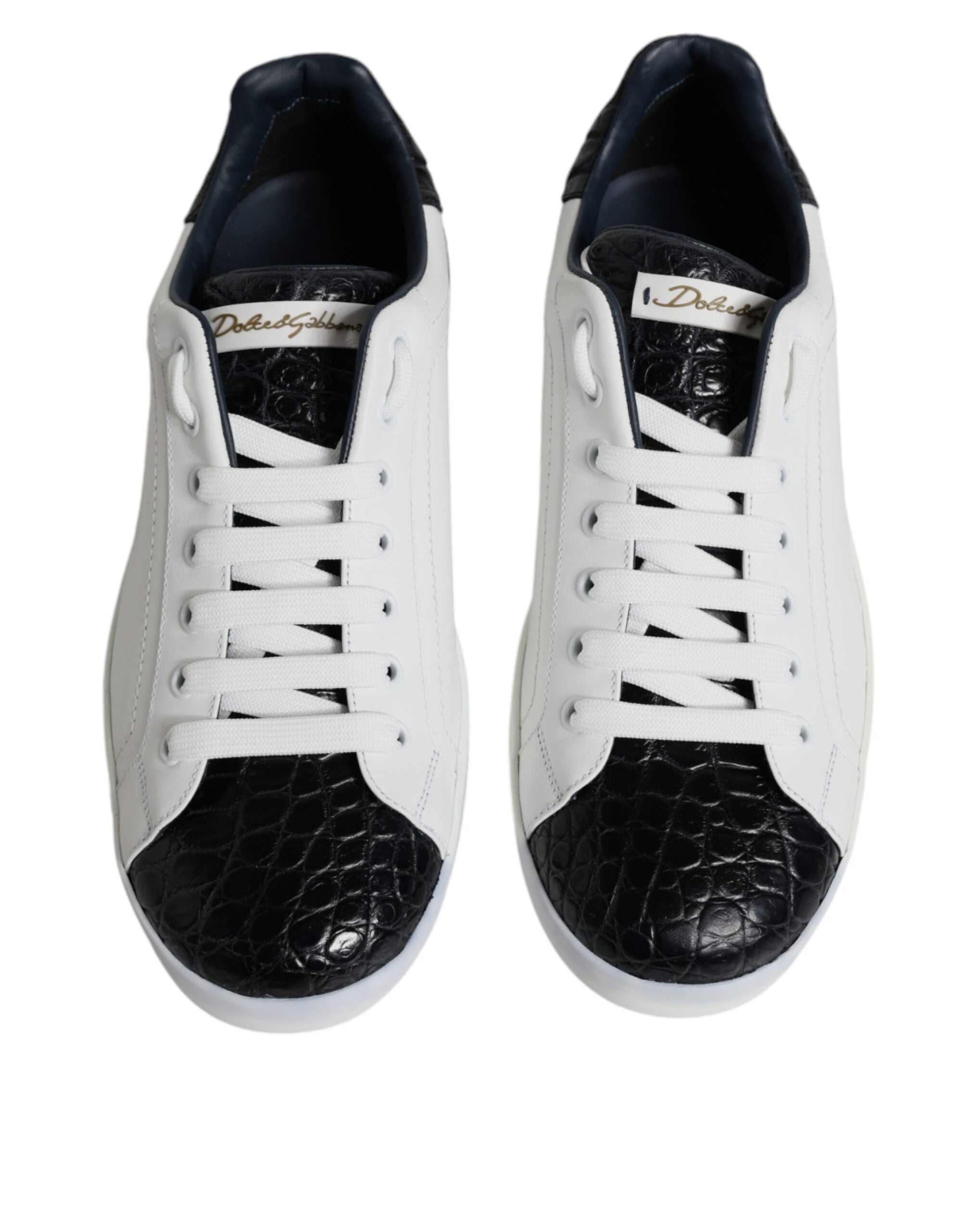 Dolce & Gabbana White Leather Logo Portofino Sneaker Shoes -   -  Dolce & Gabbana. Dolce & Gabbana White Leather Logo Portofino Sneaker Shoes -   -  Dolce & Gabbana.