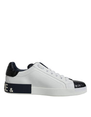 Dolce & Gabbana White Leather Logo Portofino Sneaker Shoes -   -  Dolce & Gabbana.