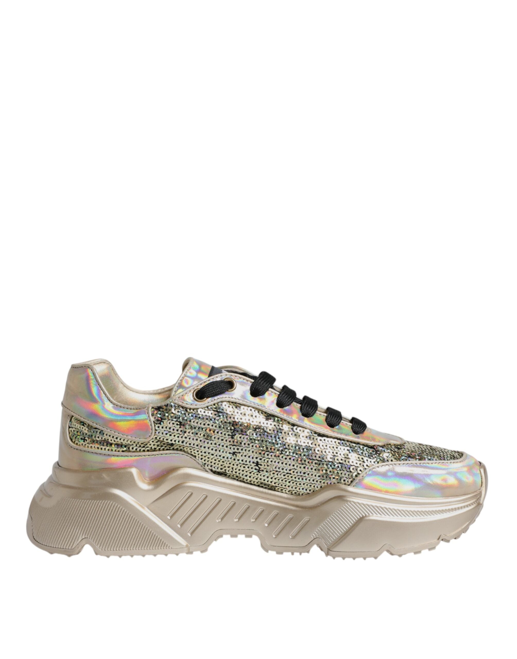 Dolce & Gabbana Gold Sequin Iridiscent Daymaster Sneakers Shoes -   -  Dolce & Gabbana.