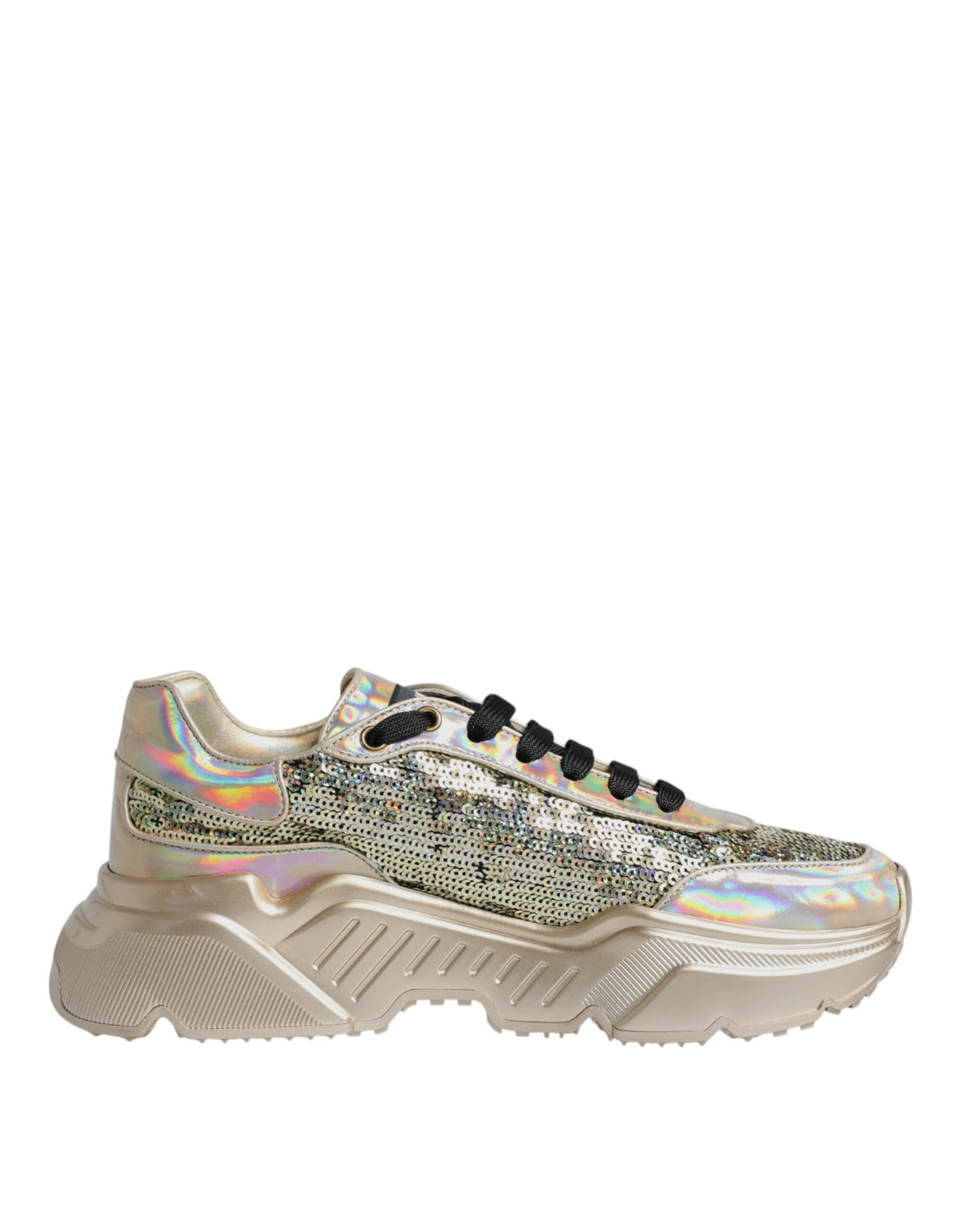 Dolce & Gabbana Gold Sequin Iridiscent Daymaster Sneakers Shoes -   -  Dolce & Gabbana.