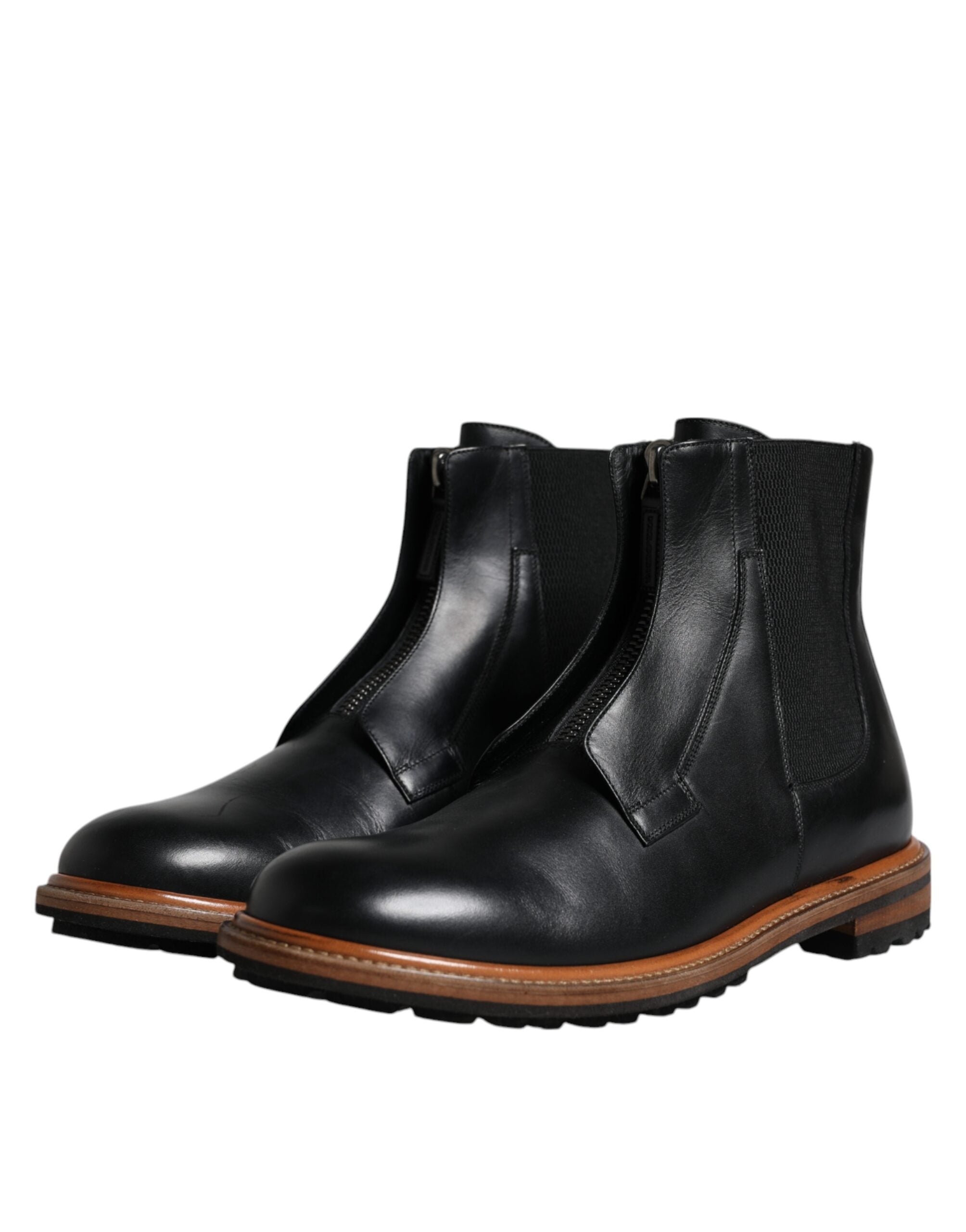 Dolce & Gabbana Black Leather Chelsea Mid Calf Men Boots Shoes -   -  Dolce & Gabbana. Dolce & Gabbana Black Leather Chelsea Mid Calf Men Boots Shoes -   -  Dolce & Gabbana.