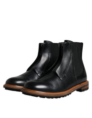 Dolce & Gabbana Black Leather Chelsea Mid Calf Men Boots Shoes -   -  Dolce & Gabbana.