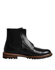 Dolce & Gabbana Black Leather Chelsea Mid Calf Men Boots Shoes -   -  Dolce & Gabbana.