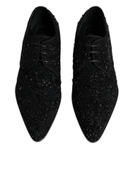 Dolce & Gabbana Black Embellished Suede Derby Formal Shoes -   -  Dolce & Gabbana.
