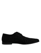 Dolce & Gabbana Black Embellished Suede Derby Formal Shoes -   -  Dolce & Gabbana.