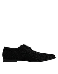 Dolce & Gabbana Black Embellished Suede Derby Formal Shoes -   -  Dolce & Gabbana.