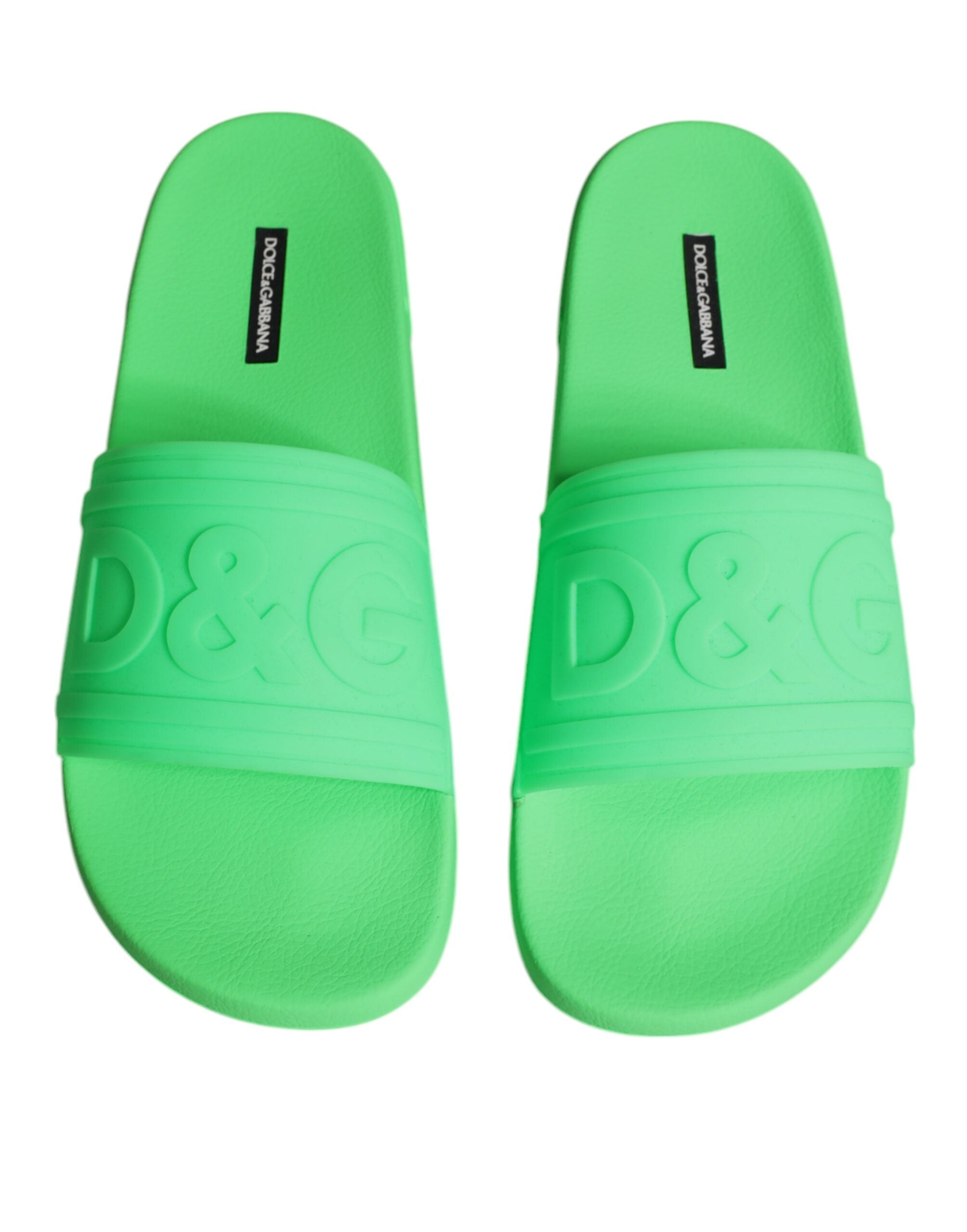 Dolce & Gabbana Green Leather Slides Sandals Beachwear Shoes -   -  Dolce & Gabbana. Dolce & Gabbana Green Leather Slides Sandals Beachwear Shoes -   -  Dolce & Gabbana.