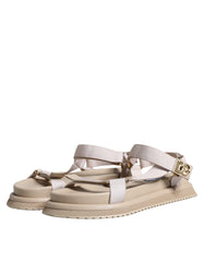 Dolce & Gabbana Beige Nappa Devotion Strap Men Sandals Shoes -   -  Dolce & Gabbana.