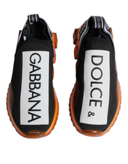 Dolce & Gabbana Black Orange Sorrento Slip On Sneakers Shoes -   -  Dolce & Gabbana.