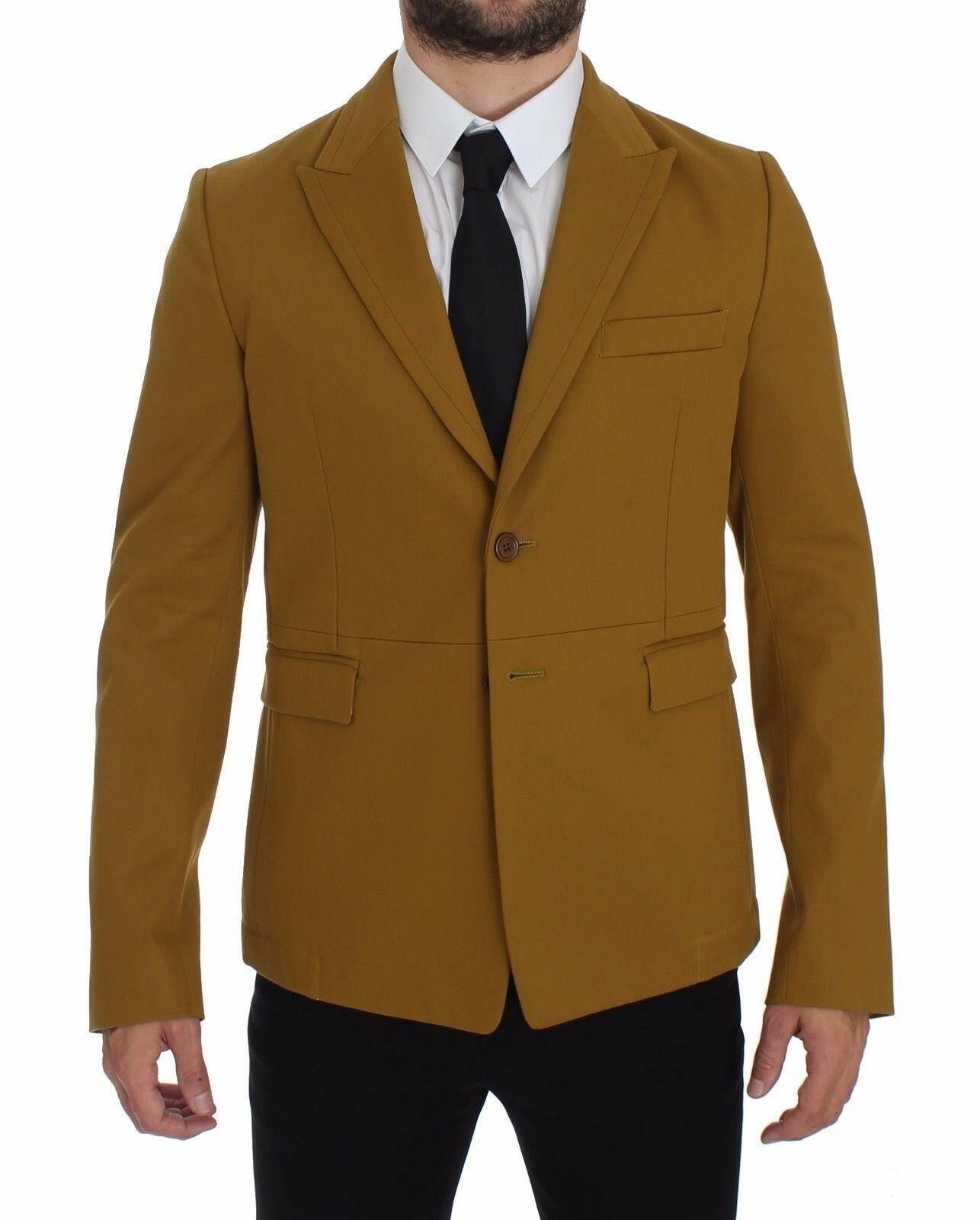 Dolce & Gabbana Yellow Cotton Stretch Blazer -   -  Dolce & Gabbana.