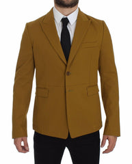 Dolce & Gabbana Yellow Cotton Stretch Blazer -   -  Dolce & Gabbana.