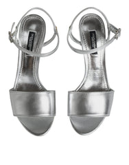 Dolce & Gabbana Silver KEIRA Heels Ankle Strap Sandals Shoes -   -  Dolce & Gabbana.