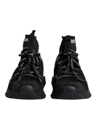 Dolce & Gabbana Black Sorrento Socks Logo Sneakers Shoes -   -  Dolce & Gabbana.