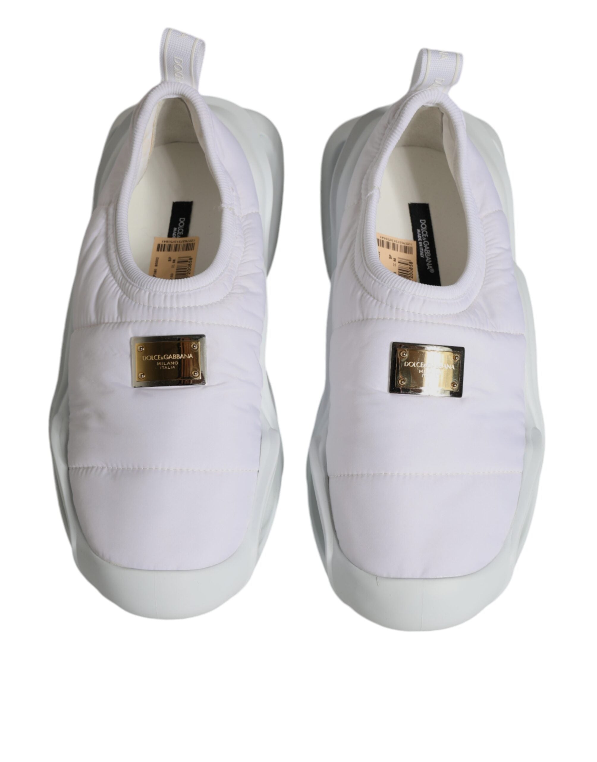 Dolce & Gabbana White Padded Fabric Low Top Sneakers Shoes -   -  Dolce & Gabbana. Dolce & Gabbana White Padded Fabric Low Top Sneakers Shoes -   -  Dolce & Gabbana.