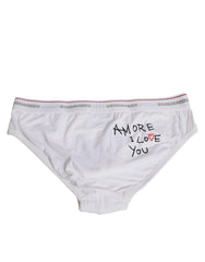 Dsquared² White Cotton Stretch Women Mid Waist Panty Underwear -   -  Dsquared².