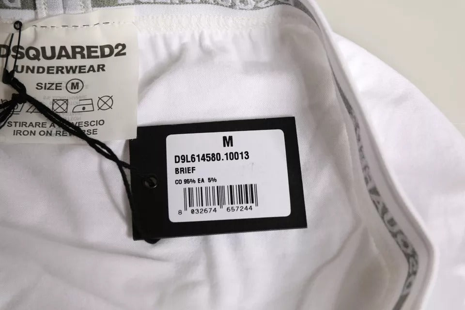 Dsquared² White Cotton Stretch Women Mid Waist Panty Underwear -   -  Dsquared². Dsquared² White Cotton Stretch Women Mid Waist Panty Underwear -   -  Dsquared².