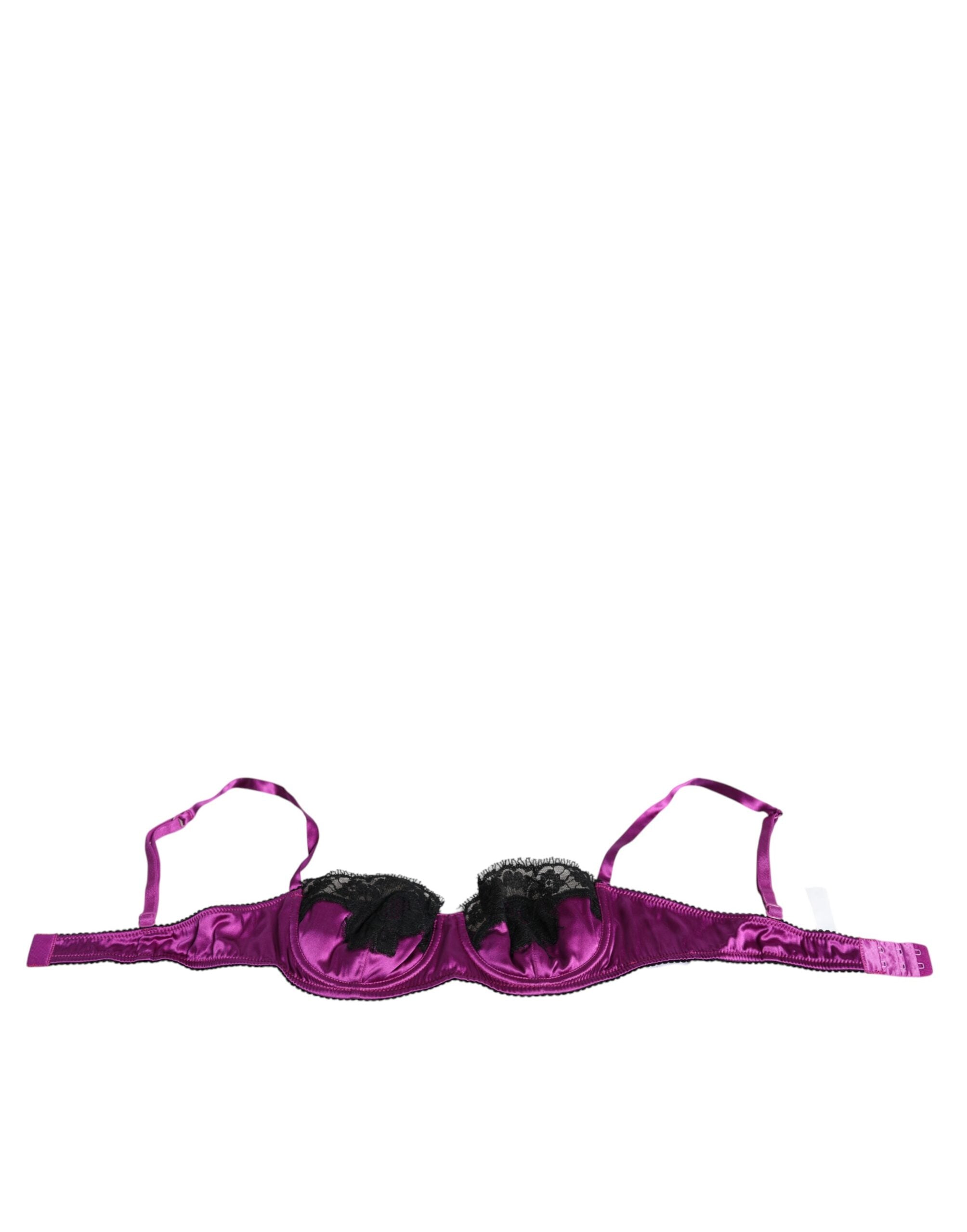 Dolce & Gabbana Purple Silk Underwired Balconette Bra Underwear -   -  Dolce & Gabbana. Dolce & Gabbana Purple Silk Underwired Balconette Bra Underwear -   -  Dolce & Gabbana.