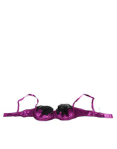 Dolce & Gabbana Purple Silk Underwired Balconette Bra Underwear -   -  Dolce & Gabbana.