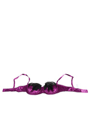 Dolce & Gabbana Purple Silk Underwired Balconette Bra Underwear -   -  Dolce & Gabbana.