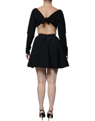 Dolce & Gabbana Black Viscose Cut Out A-line Long Sleeves Mini Dress - - Dolce & Gabbana.
