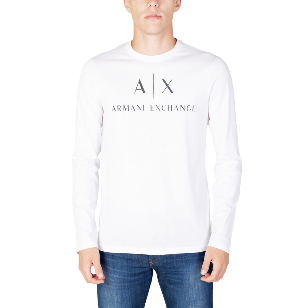 Armani Exchange White Cotton Long Sleeve - - Armani Exchange.