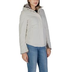 Suns Cream Polyester Jackets & Coat -   -  Suns.