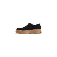 Clarks Black Suede Leather Platform -   -  Clarks.