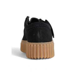 Clarks Black Suede Leather Platform -   -  Clarks.