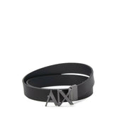 Armani Exchange Black Leather Belt -   -  Armani Exchange.