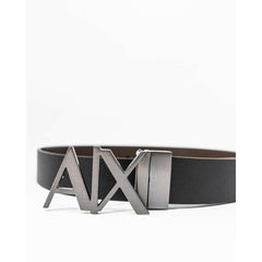 Armani Exchange Black Leather Belt -   -  Armani Exchange.