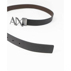 Armani Exchange Black Leather Belt -   -  Armani Exchange.