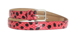 Dolce & Gabbana Pink Polka Snakeskin Silver Buckle Belt -   -  Dolce & Gabbana.
