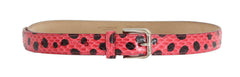 Dolce & Gabbana Pink Polka Snakeskin Silver Buckle Belt -   -  Dolce & Gabbana.