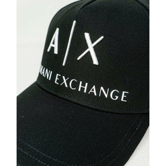 Armani Exchange Black Cotton Caps Baseball Hat -   -  Armani Exchange.