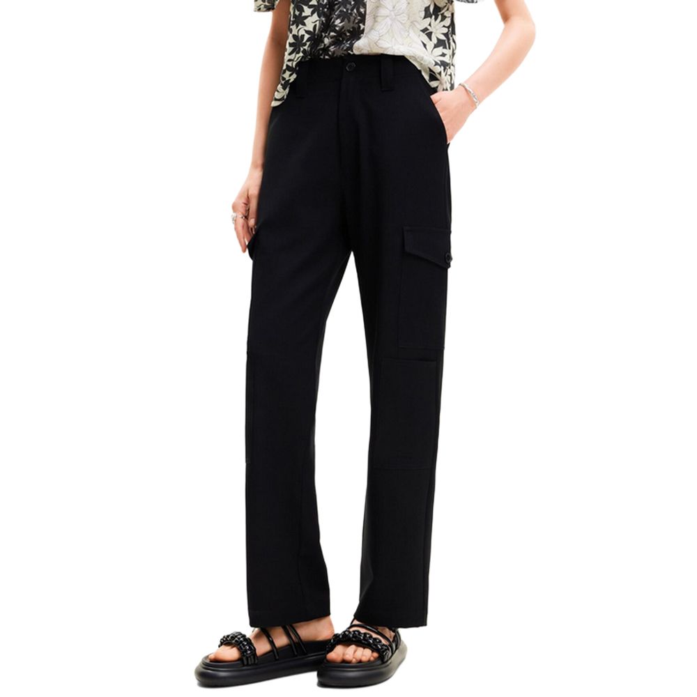 Desigual Black Polyester Cropped Pant -   -  Desigual.