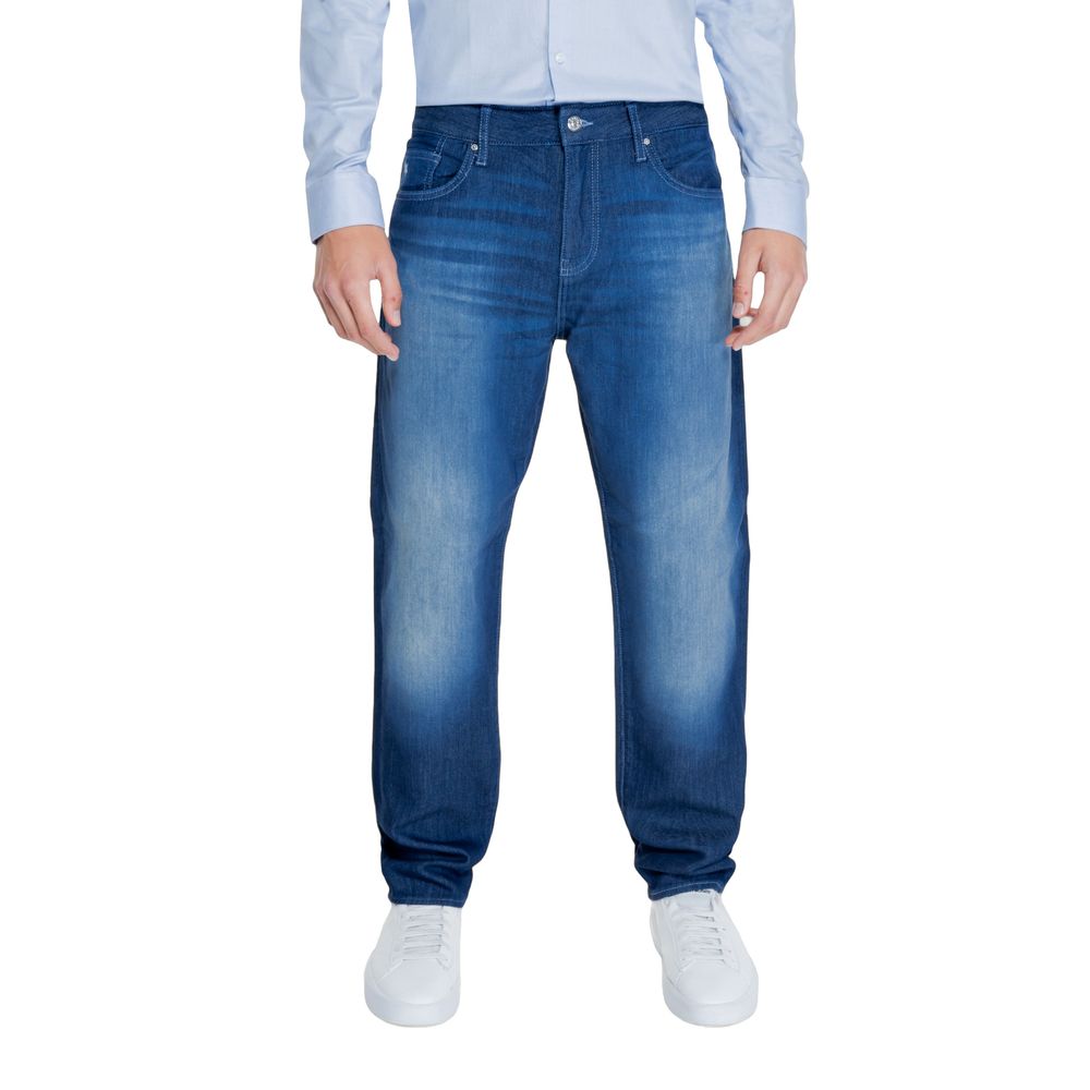 Armani Exchange Blue Cotton Skinny Pant -   -  Armani Exchange.