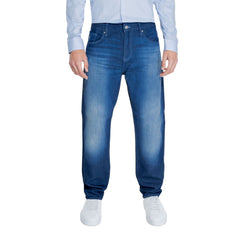 Armani Exchange Blue Cotton Skinny Pant -   -  Armani Exchange.