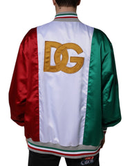 Dolce & Gabbana Multicolor Italia Button Down Bomber Jacket -   -  Dolce & Gabbana.