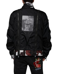 Dolce & Gabbana Black Nylon Full Zip Men Bomber Jacket - - Dolce & Gabbana.