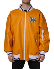 Dolce & Gabbana Orange White Full Zip Jersey Bomber Jacket - - Dolce & Gabbana.