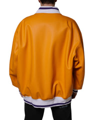 Dolce & Gabbana Orange White Full Zip Jersey Bomber Jacket - - Dolce & Gabbana.
