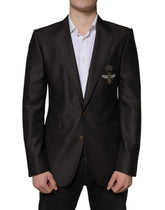 Dolce & Gabbana Blazer Brown Green Bee Wool Jacket Coat -   -  Dolce & Gabbana.
