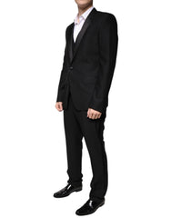 Dolce & Gabbana Black Wool 3 Piece Slim Fit Formal Suit - - Dolce & Gabbana.