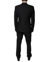 Dolce & Gabbana Black Wool 3 Piece Slim Fit Formal Suit - - Dolce & Gabbana.
