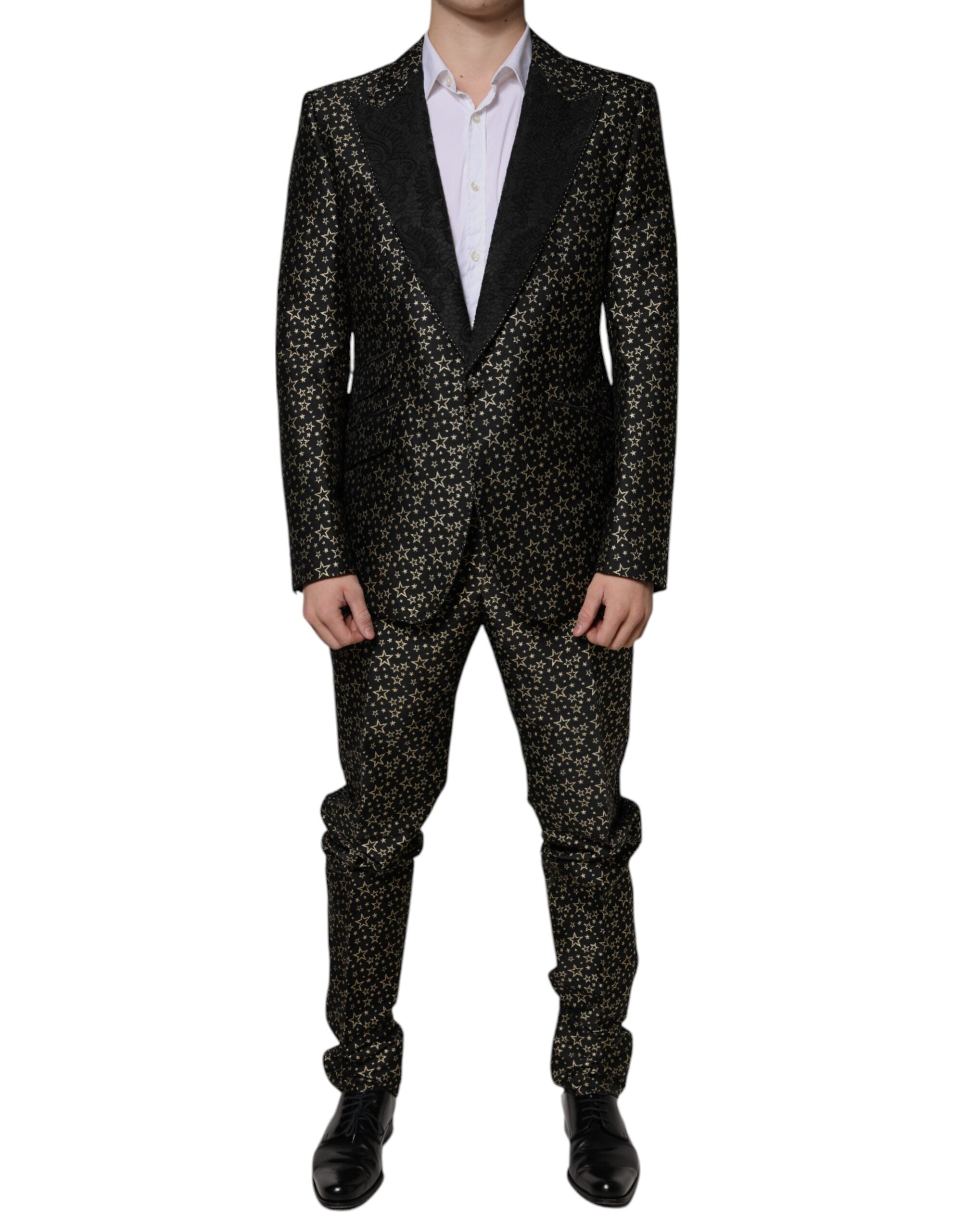 Dolce & Gabbana Black Stars Jacquard SICILIA 2 Piece Suit - - Dolce & Gabbana.