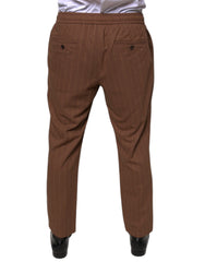 Dolce & Gabbana Brown Stripes Skinny Men Dress Pants - - Dolce & Gabbana.
