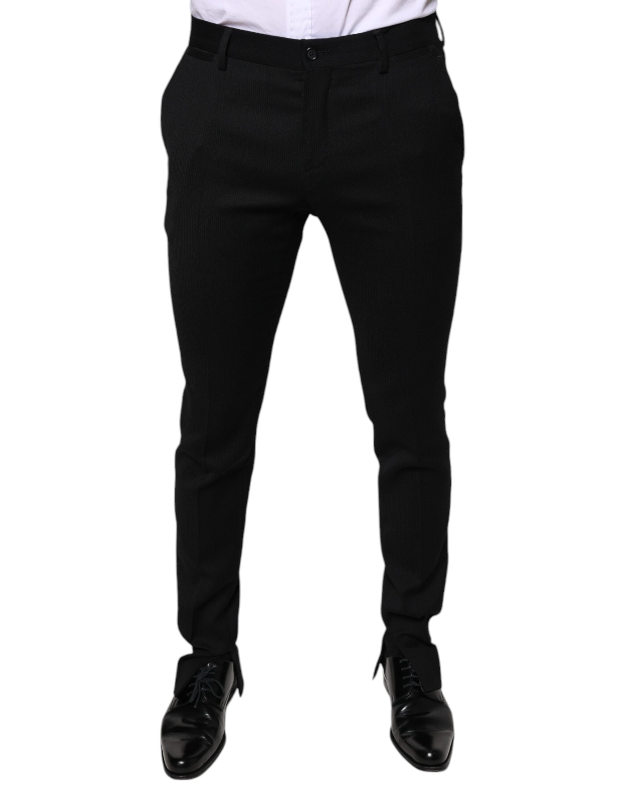 Dolce & Gabbana Black Wool Skinny Formal Dress Pants - - Dolce & Gabbana.